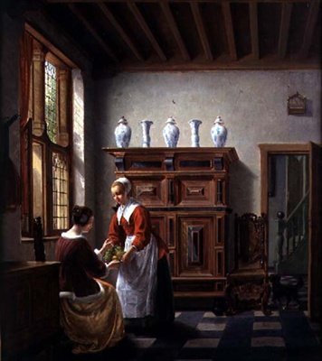 Magd, die Obst serviert von Hubertus van Hove