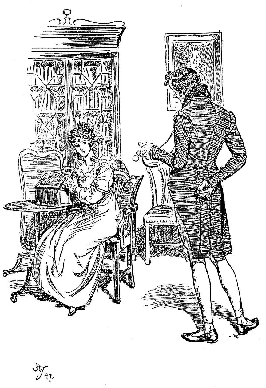 Szene aus Jane Austens Überredung, 1897 von Hugh Thomson