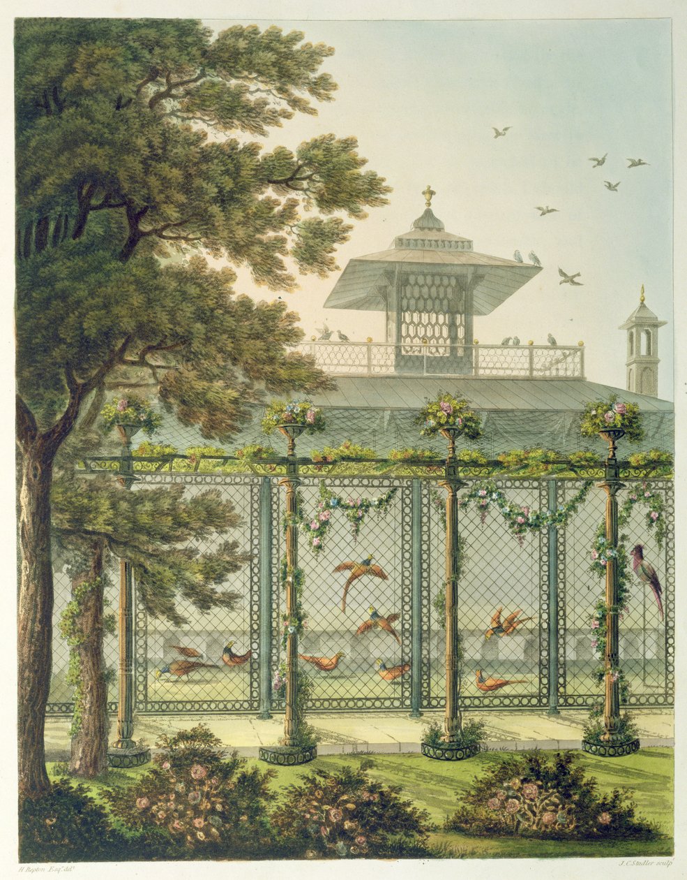 Das Fasanengehege, graviert von Joseph Constantine Stadler (fl.1780-1812) aus 