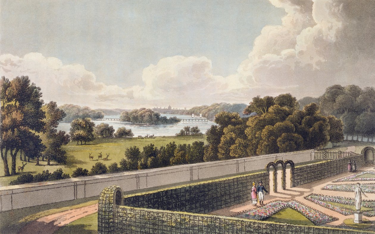 Ansicht, wie vorgeschlagen zu ändern, vom Portikus einer Villa in der Nähe von London, aus 