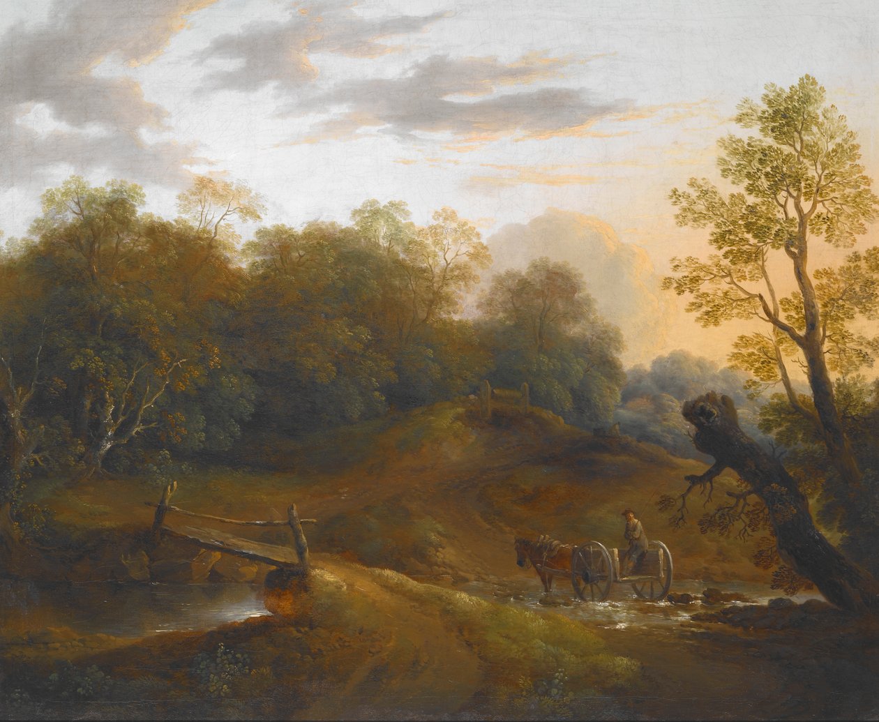 Ponykutsche überquert einen Waldfluss von II Barker Benjamin