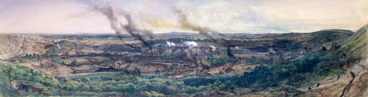 Fabriken in Le Creusot im Jahr 1848, 1855 von Ignace Francois Bonhomme