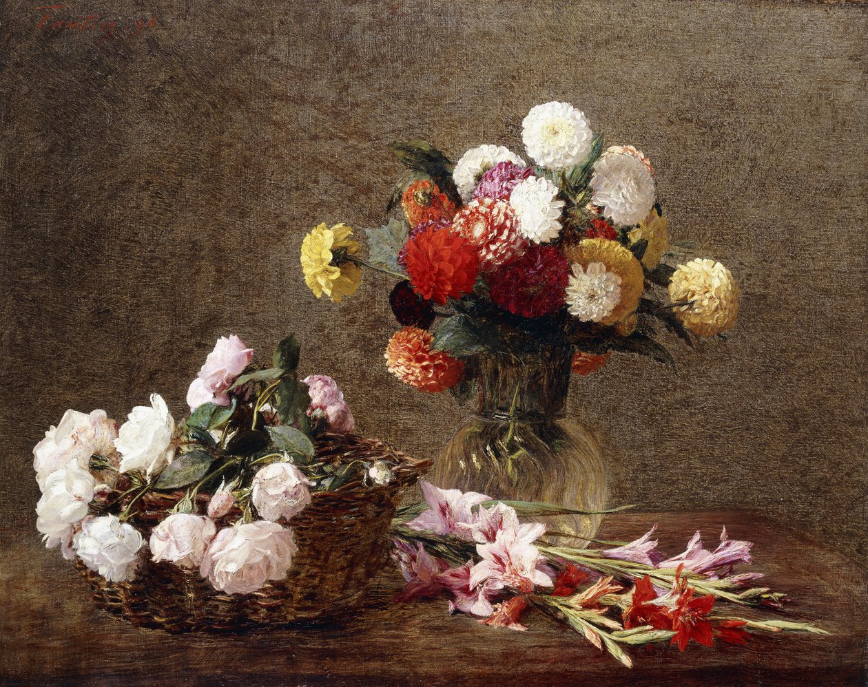 Dahlien von Ignace Henri Jean Fantin Latour