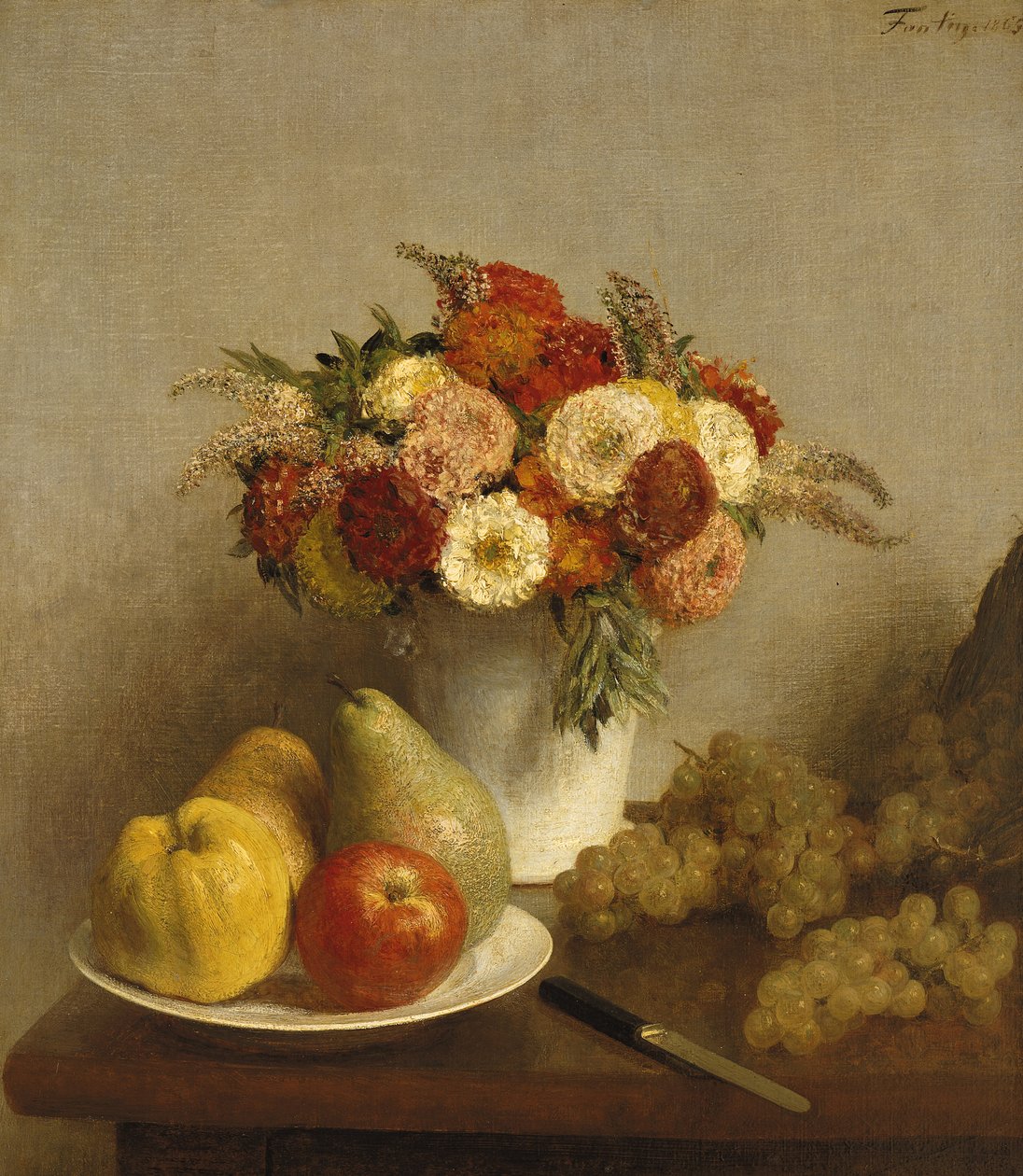 Blumen und Früchte, 1865 von Ignace Henri Jean Fantin Latour