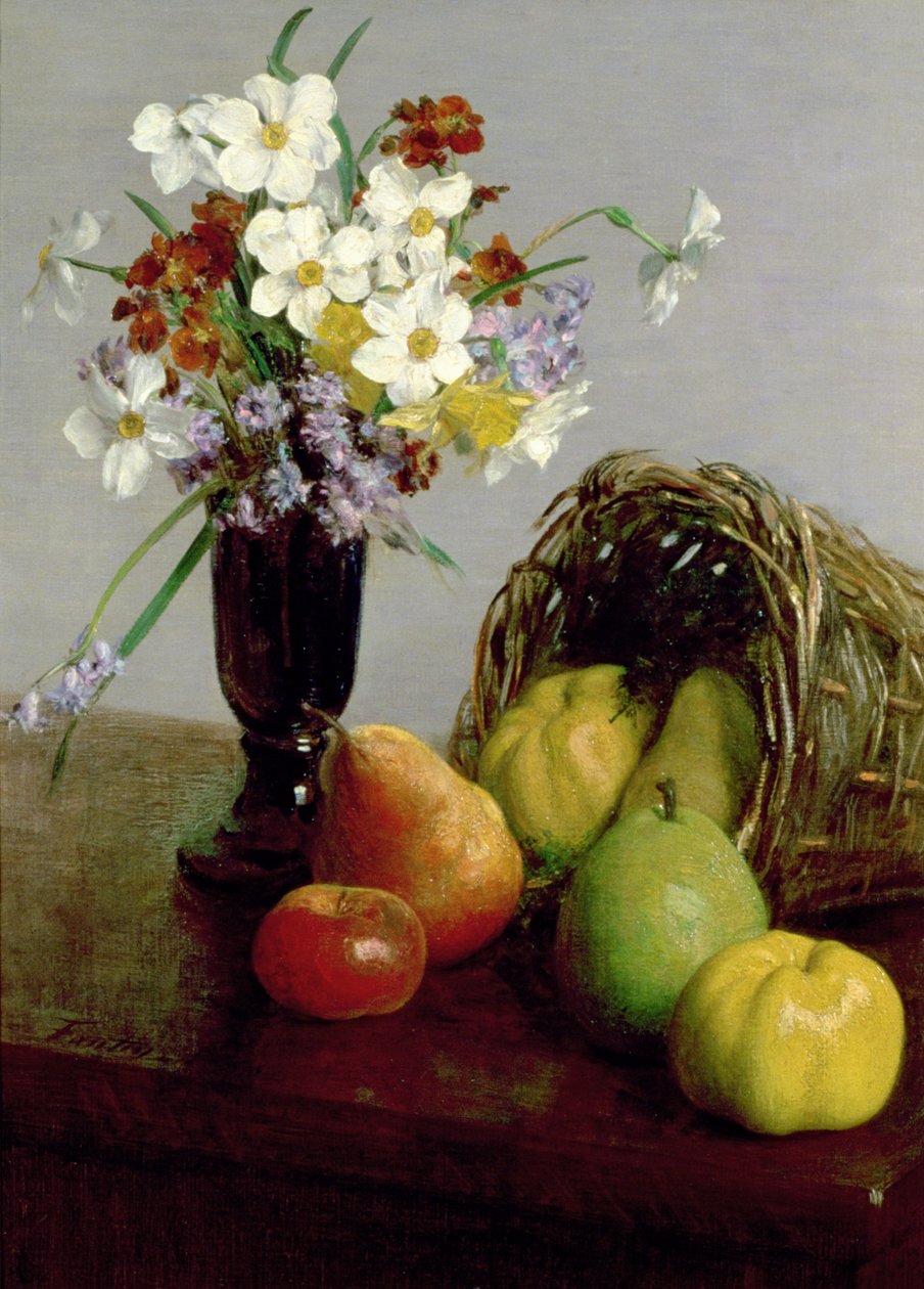 Früchte und Blumen, 1866 von Ignace Henri Jean Fantin Latour