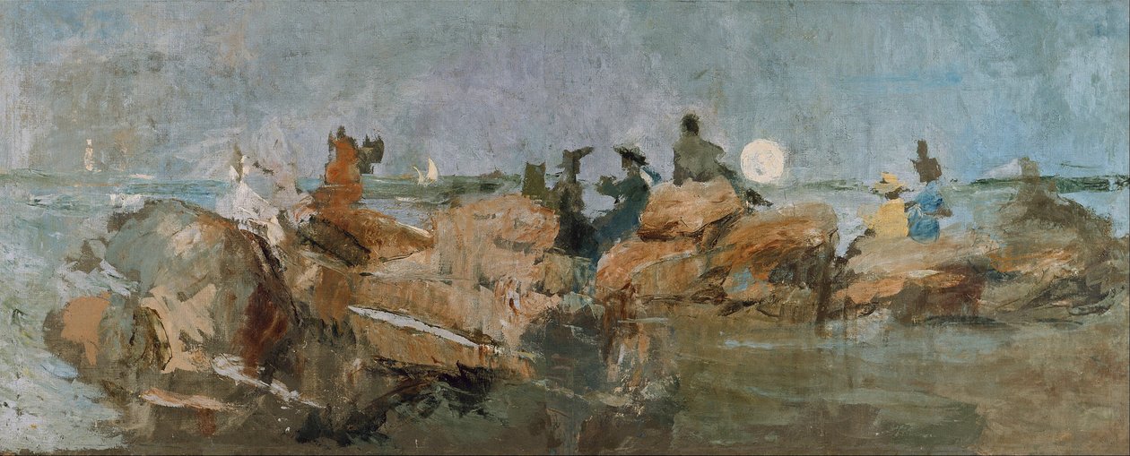 Abenddämmerung an der Mole III von Ignacio Pinazo Camarlench