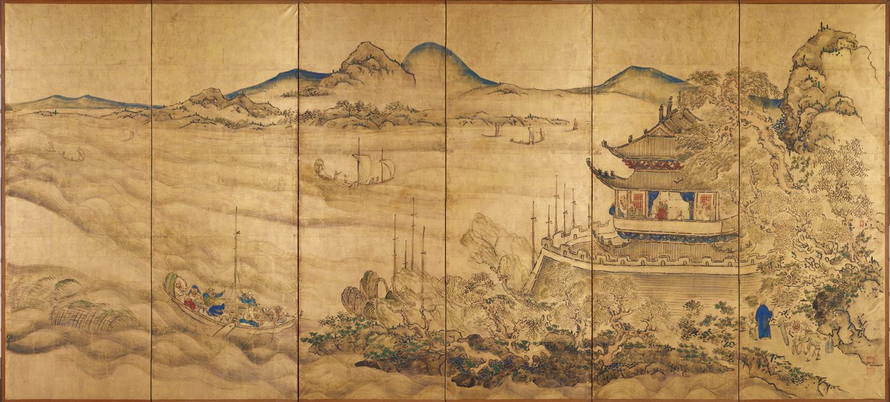 Landschaft mit Turm von Ike no Taiga