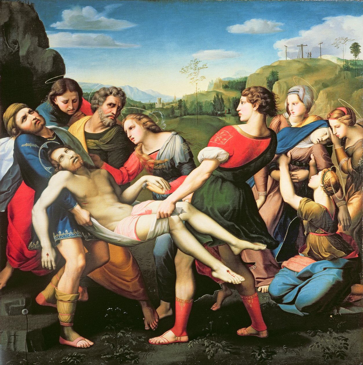 Die Grablegung, nach einem Gemälde von Raphael in der Villa Borghese, Rom, 17. Jahrhundert von Il Sassoferrato