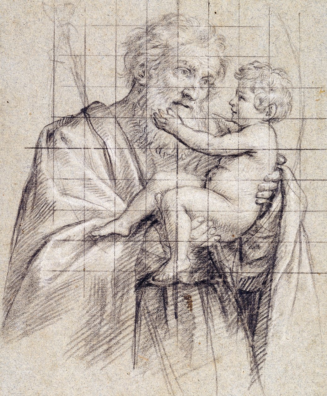 Heiliger Josef hält das Christkind von Il Sassoferrato