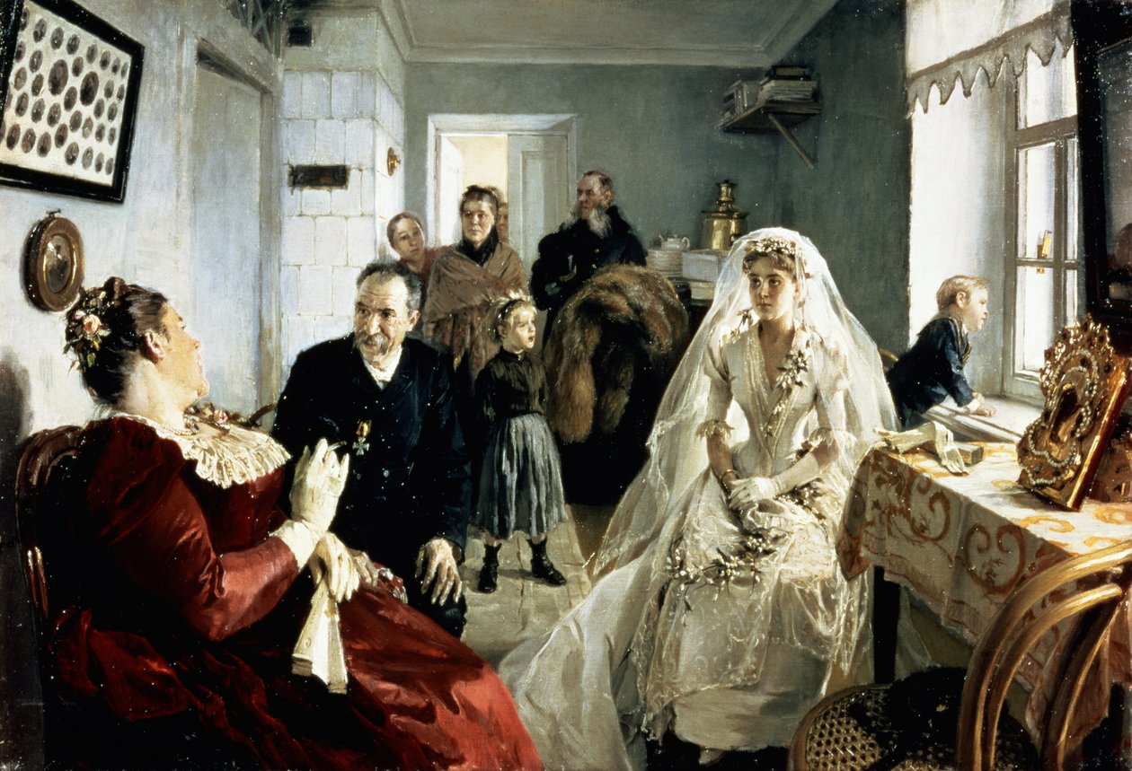 Vor der Hochzeit, 1880er Jahre von Illarion Mikhailovich Pryanishnikov