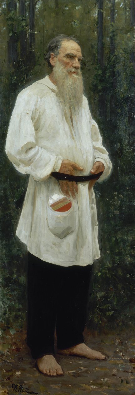 Leo Tolstoi barfuß von Ilya Efimovich Repin