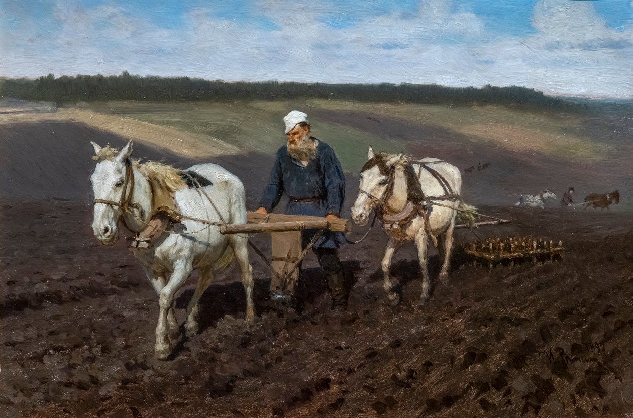 Leo Tolstoi als Landarbeiter von Ilya Efimovich Repin