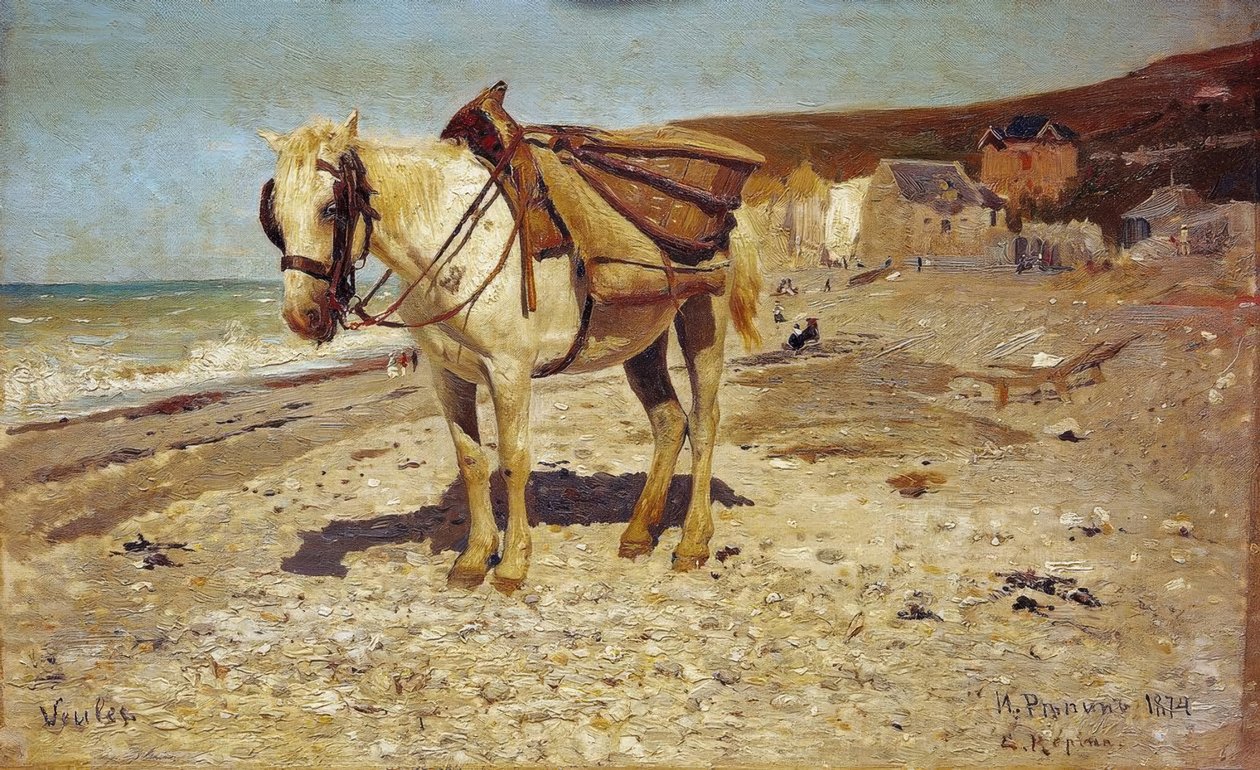 Pferd zum Steinefahren in Veules von Ilya Efimovich Repin