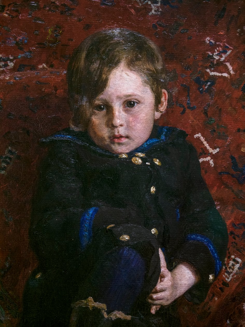 Juri Repin als Kind (Detail) von Ilya Efimovich Repin