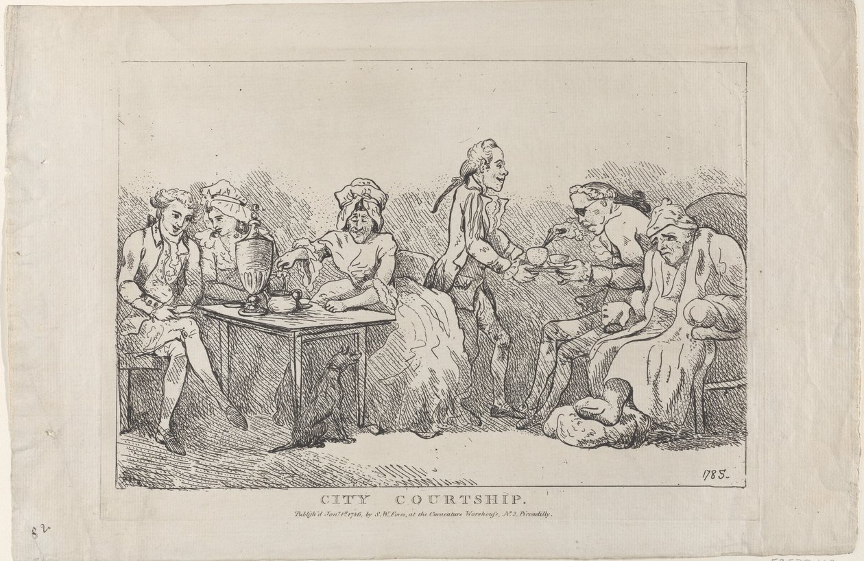 Städtische Romanze, 1786 von Imitator of Thomas Rowlandson.