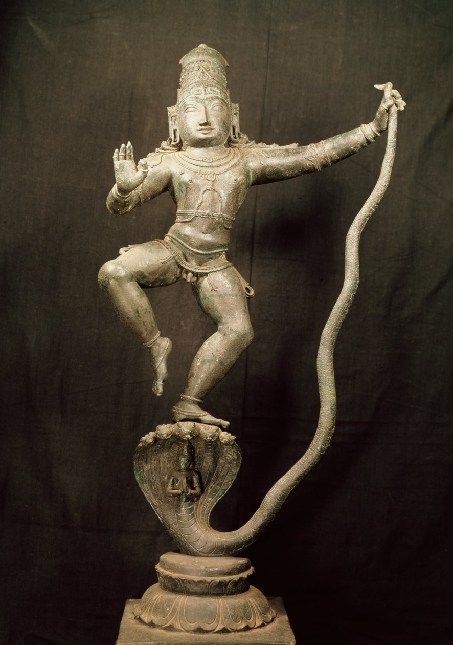 Kaliya Krishna (Bronze) von Indian School