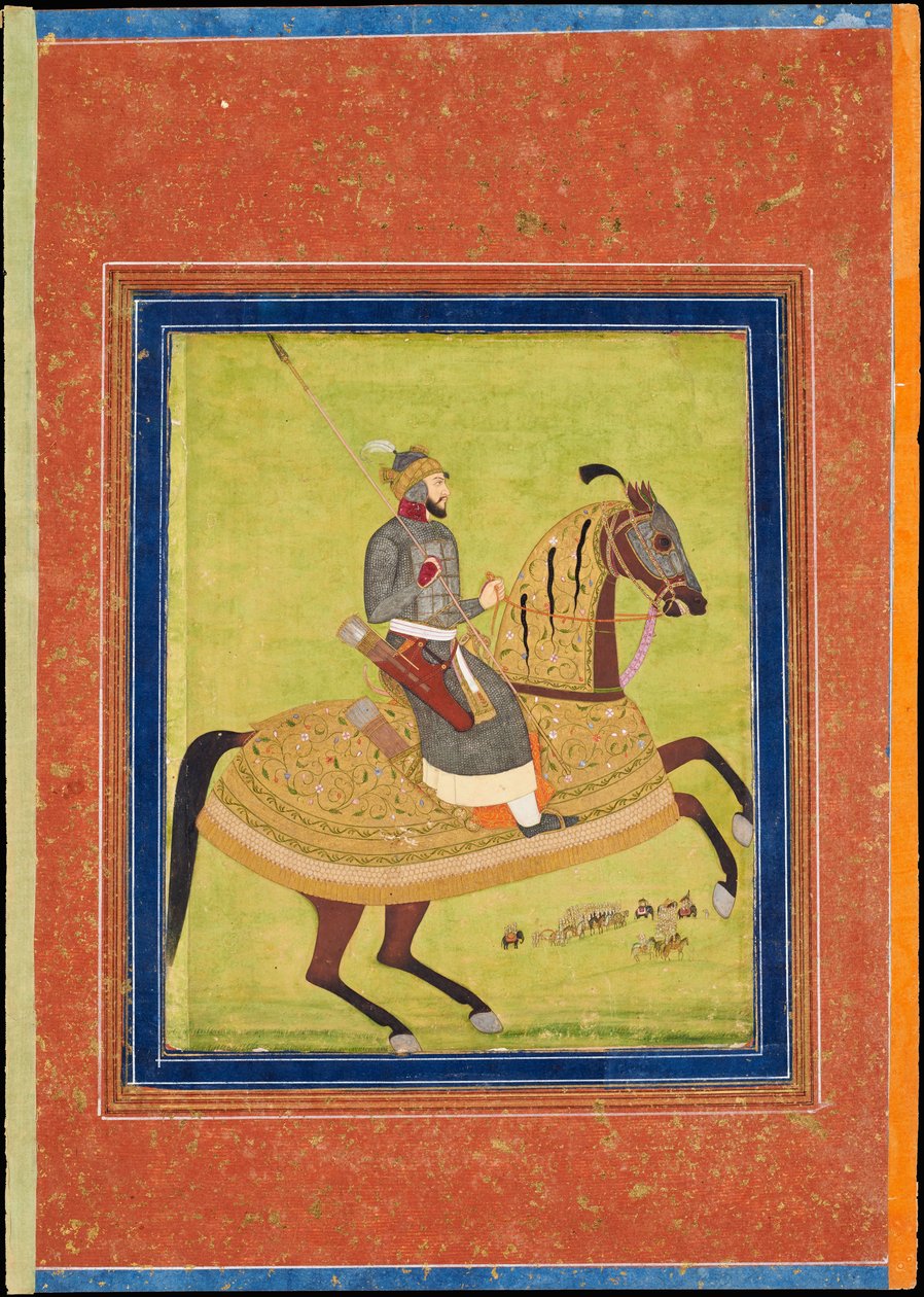Prinz Azam Shah zu Pferd von Indian Art