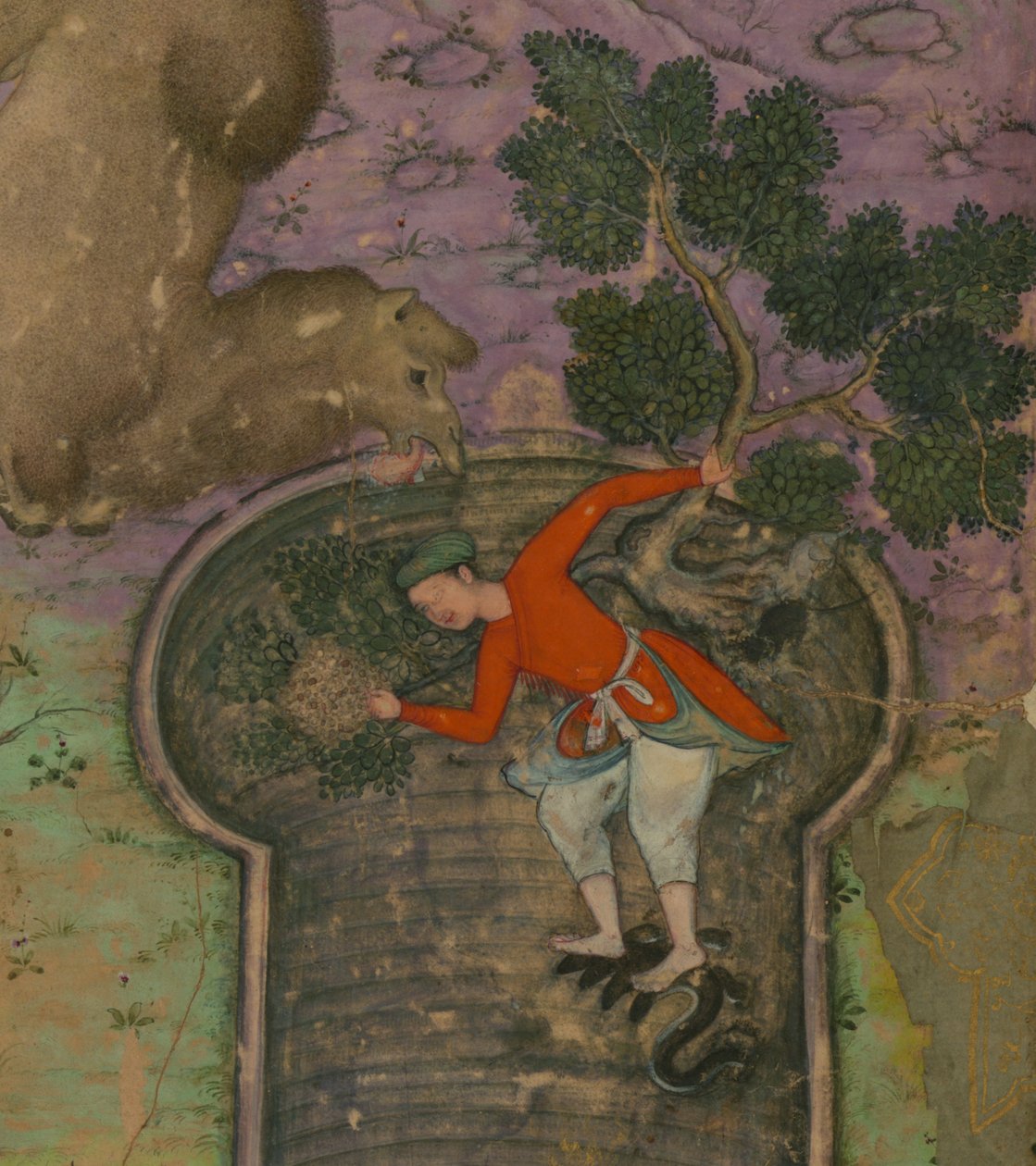 Detail einer Illustration aus "Anv?r-i Suhayl?" von Indian School