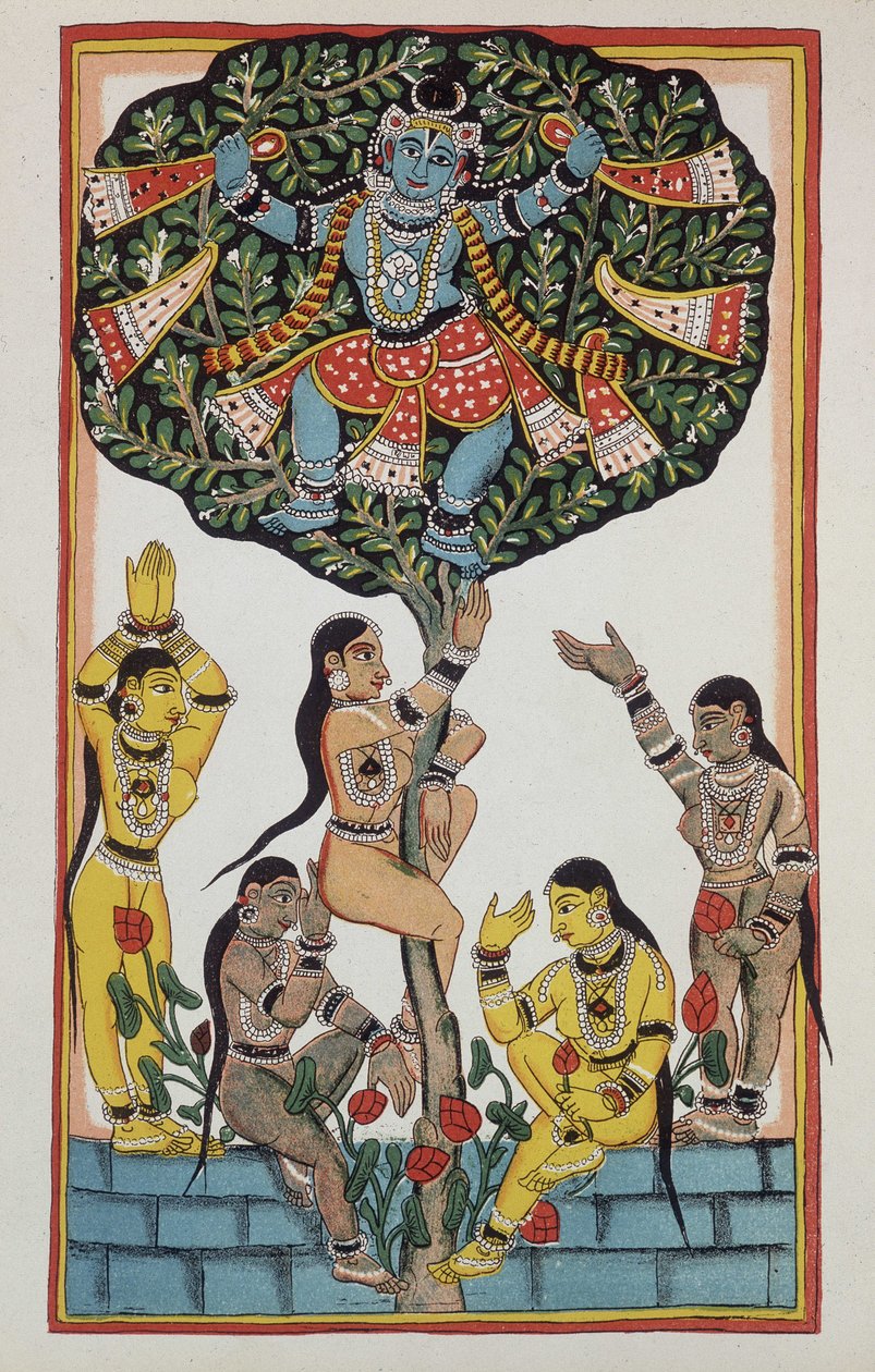 Krishna und 5 Göttinnen von Indian School
