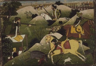 Sikh-Prinz auf der Jagd, Punjab von Indian School