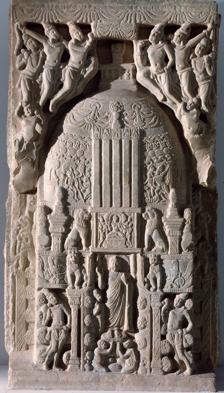 Stupa-Platte (Fragment eines Reliefs) von Indian School