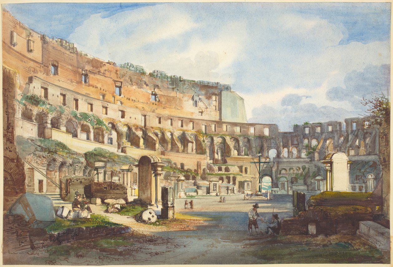 Innenansicht des Kolosseums von Ippolito Caffi