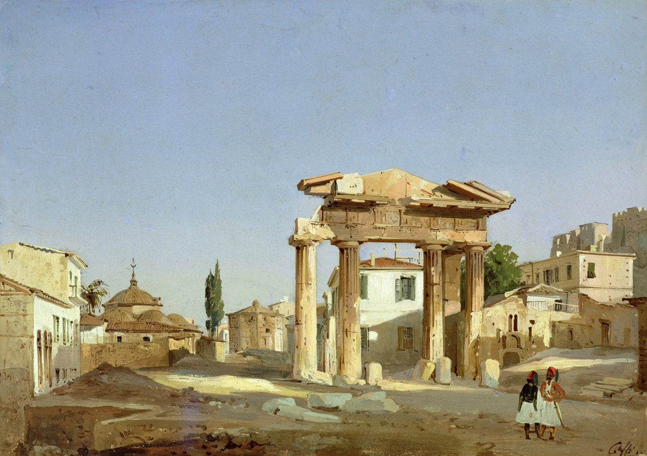 Das Tor der Agora in Athen, 1843 von Ippolito Caffi