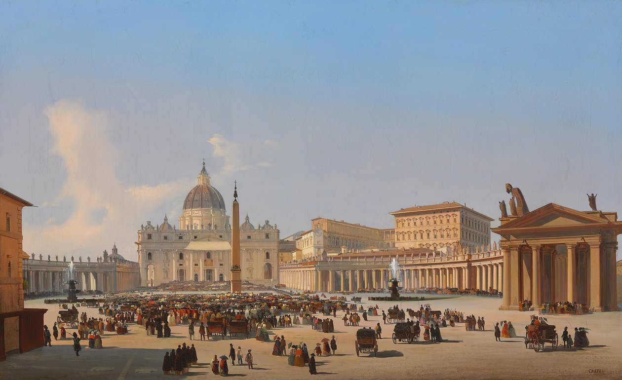 Piazza San Pietro, Rom von Ippolito Caffi