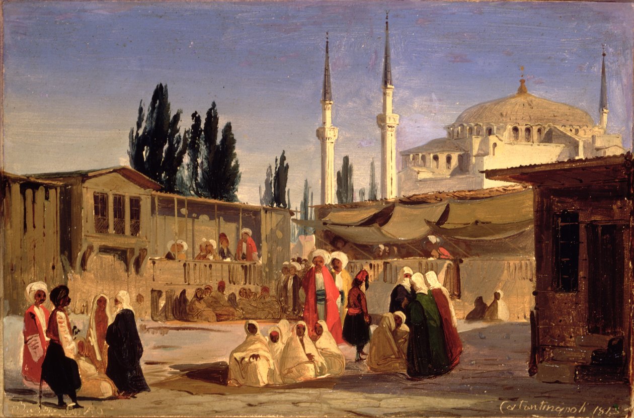 Der Sklavenbasar, Konstantinopel von Ippolito Caffi