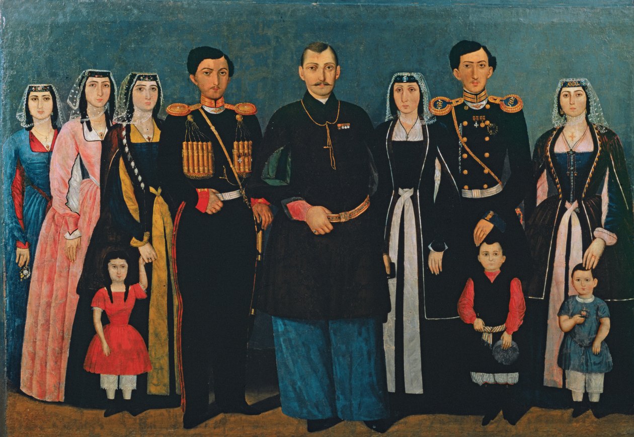 N.E. Mukhran-Batoni mit Familie, 1862 von Iranian School