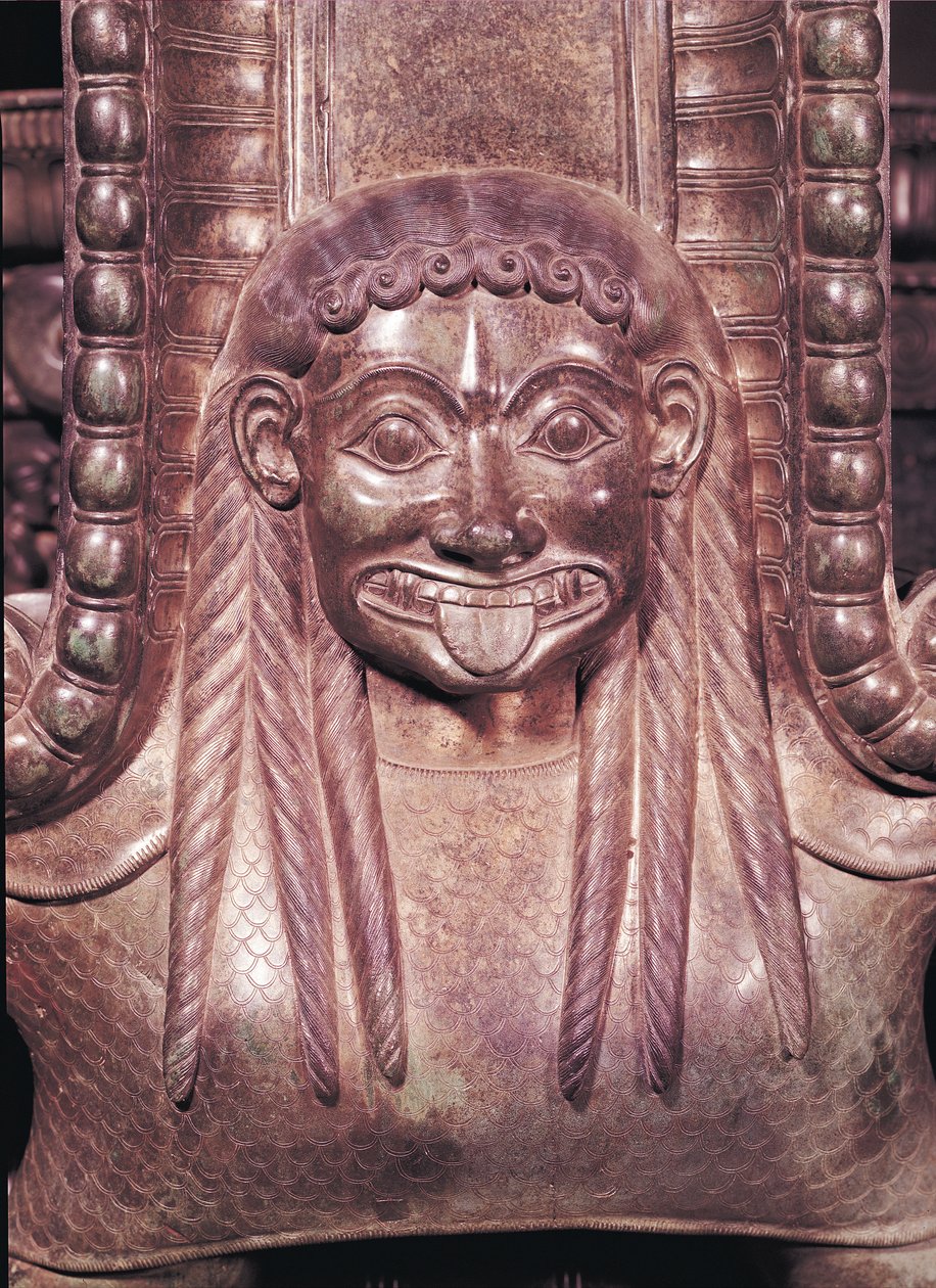 Detail des Gorgonengriffs von einem Krater, aus dem Grab einer Prinzessin von Vix von Iron Age