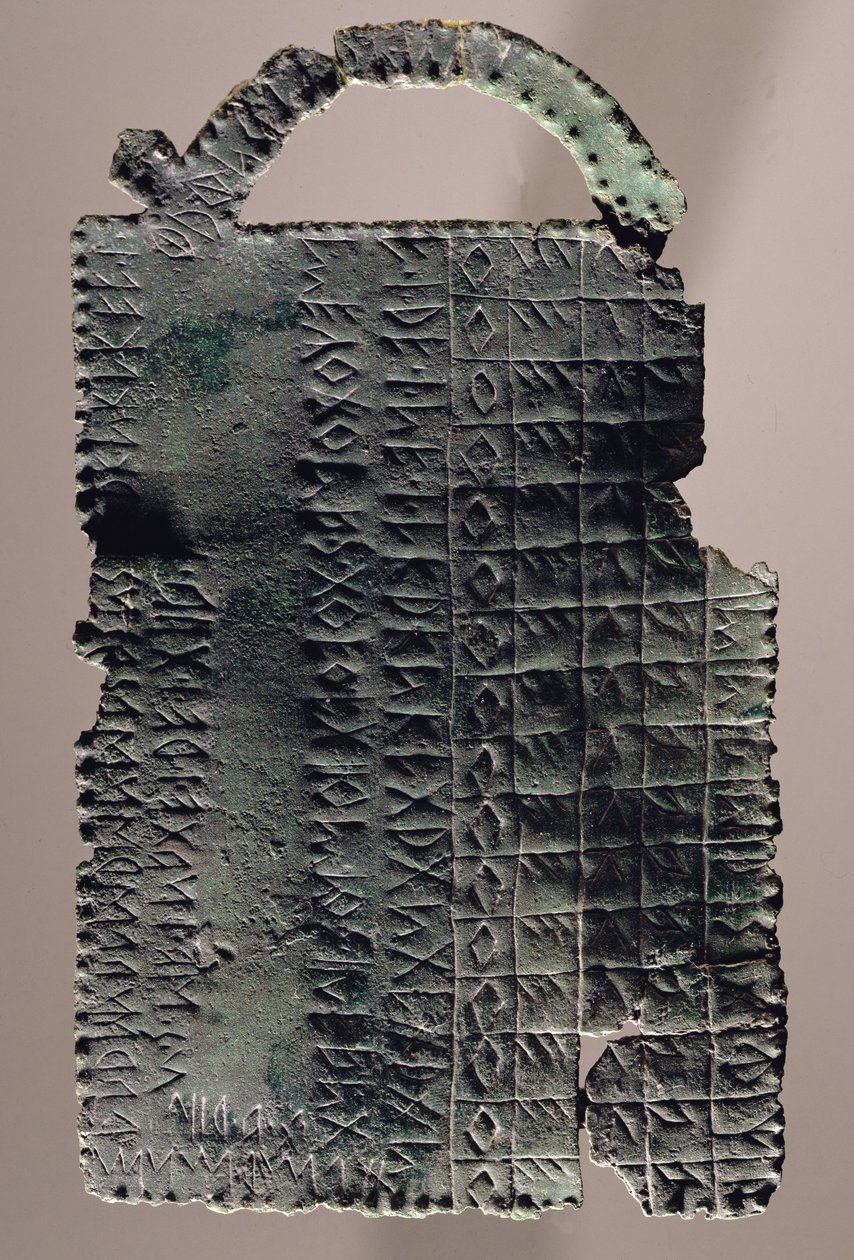 Plakette mit paläo-venetischer Alphabet-Inschrift von Iron Age