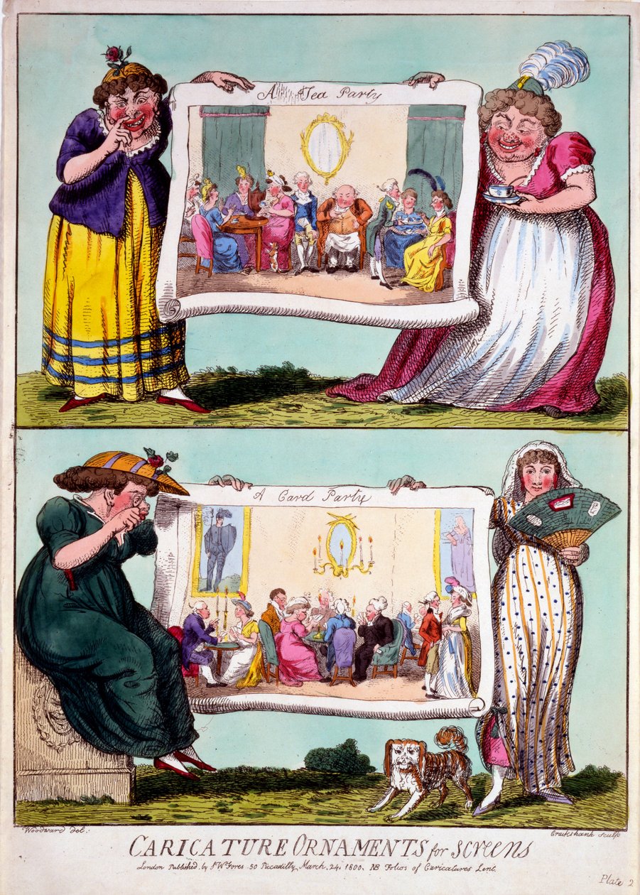 Karikatur Ornamente für Bildschirme, 1800 von Isaac Cruikshank