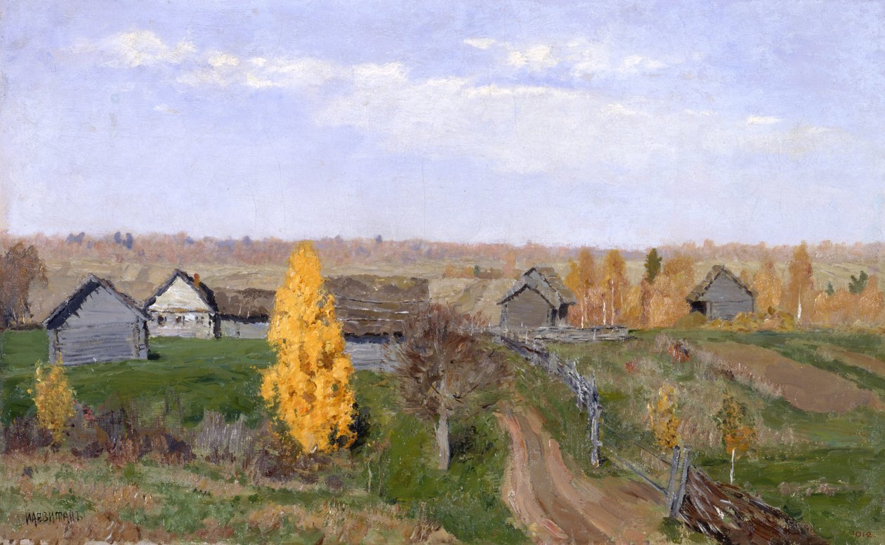 Goldener Herbst. Slobodka von Isaak Ilyich Levitan