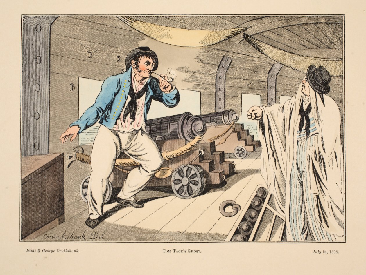 Tom Tacks Geist, 1808 von Isaac, Robert and George Cruikshank
