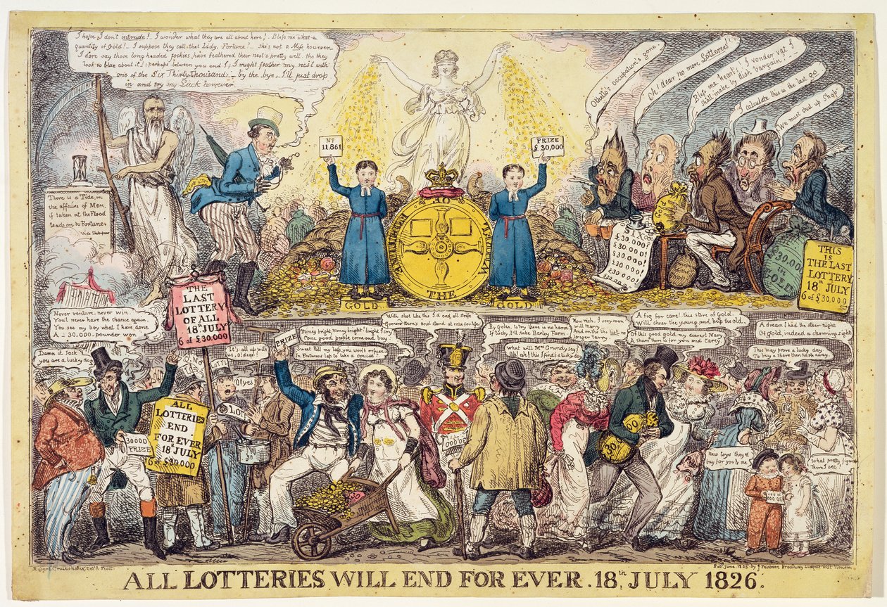 Das Ende der Lotterie, 1826 von Isaac Robert Cruikshank
