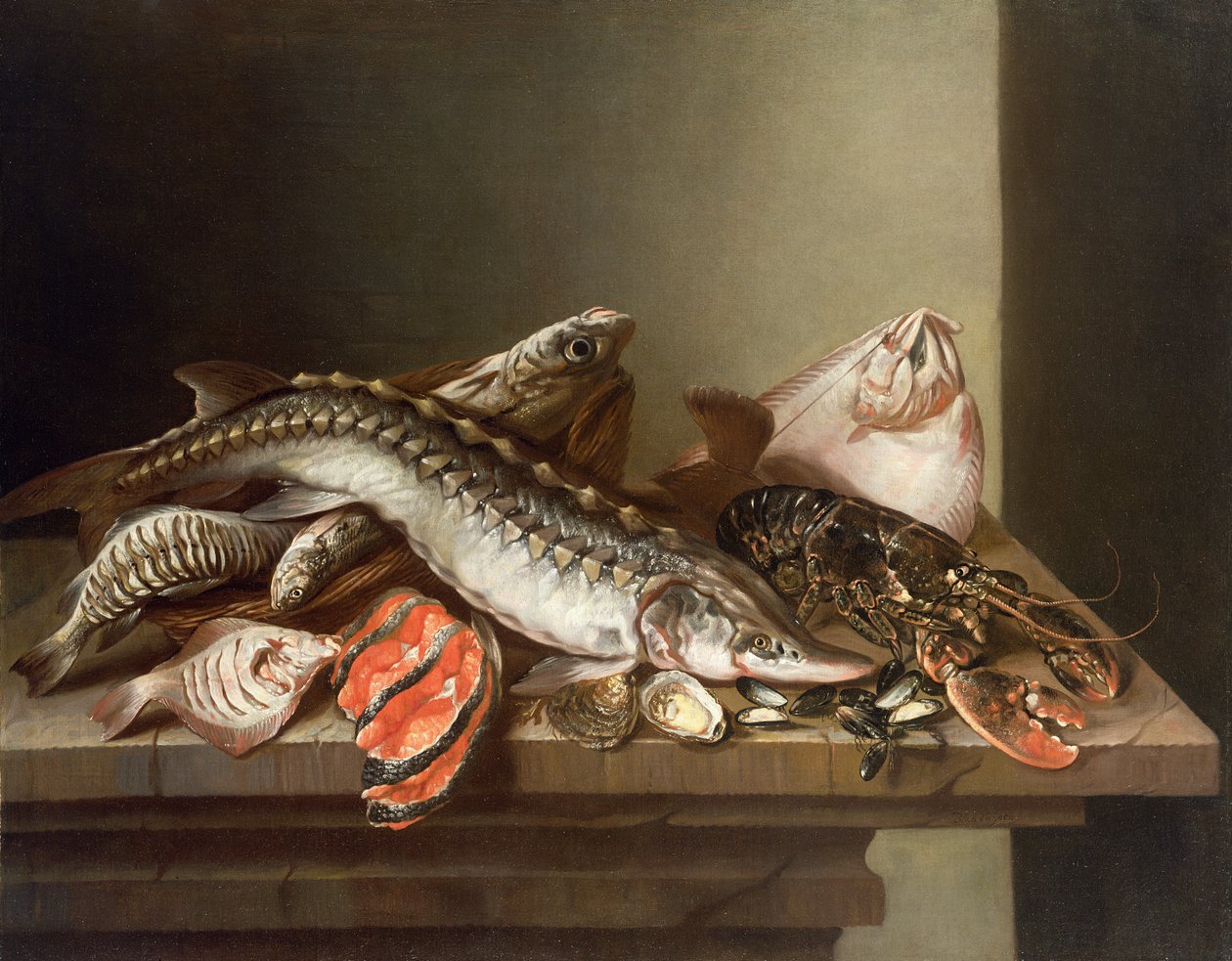 Stillleben mit Fischen auf einem Tisch von Isaac van Duynen