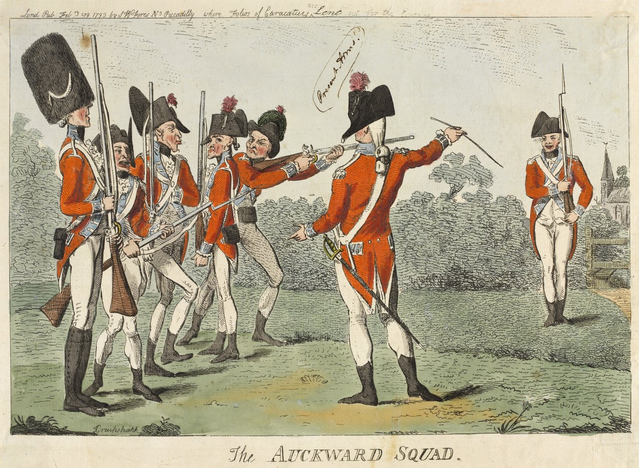 Die ungeschickte Truppe, 1793 von Isaac Cruikshank