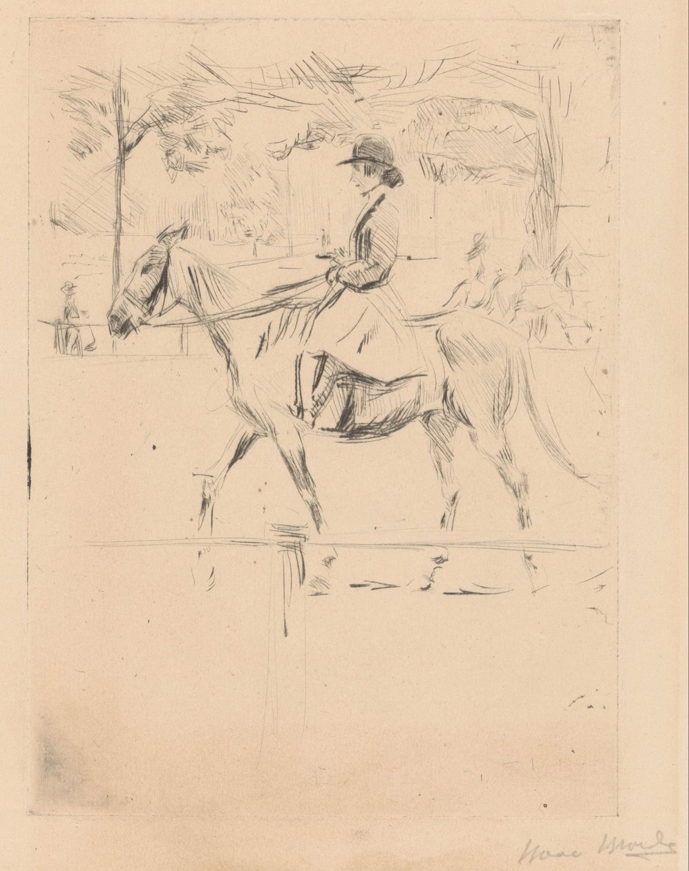 Frau zu Pferd von Isaac Israels (signed by artist)