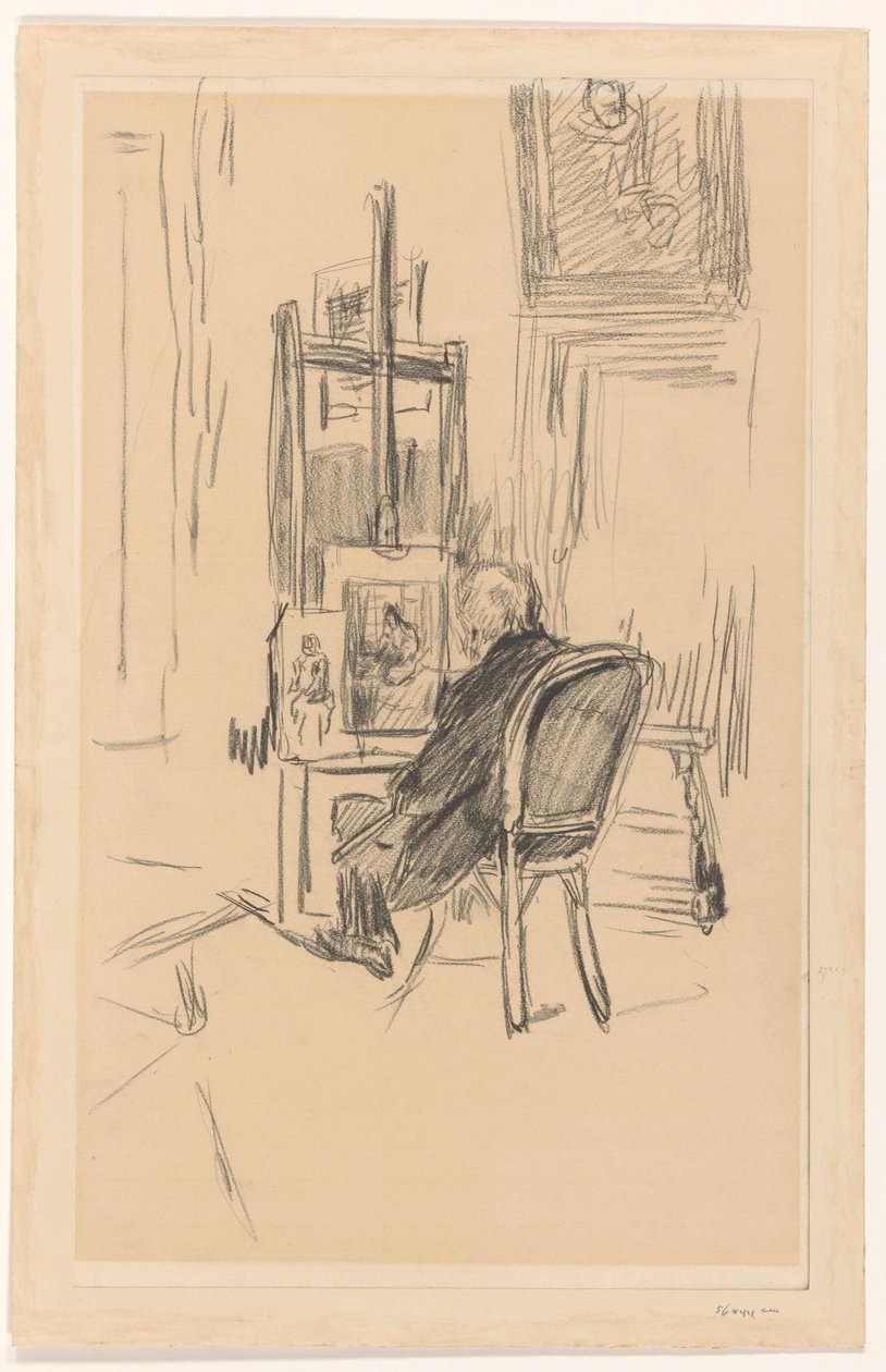 Jozef Israels in seinem Atelier von Isaac Israels