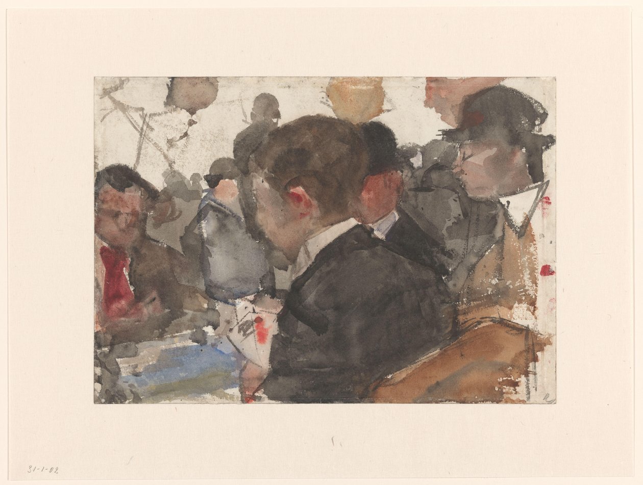 Kartenspielende Männer in einem Café von Isaac Israels
