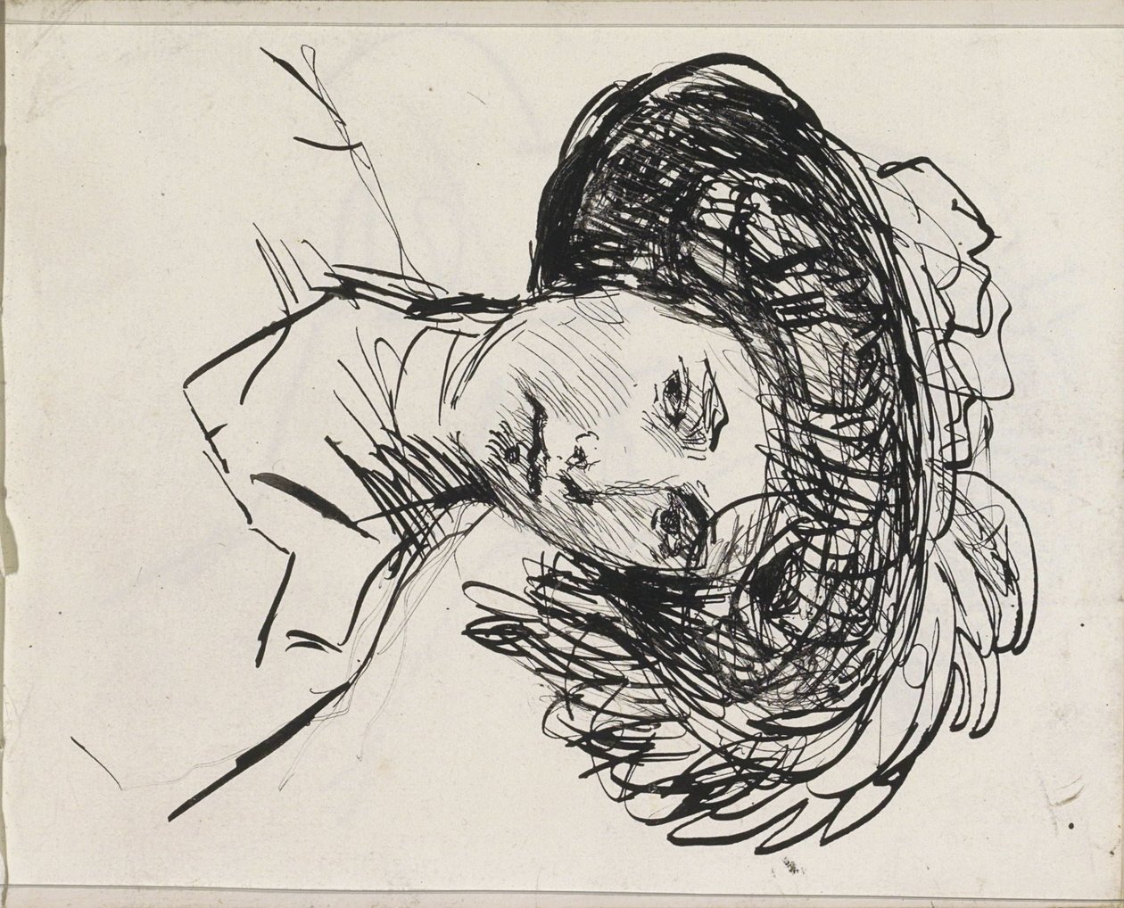 Frauenkopf mit Hut von Isaac Israels