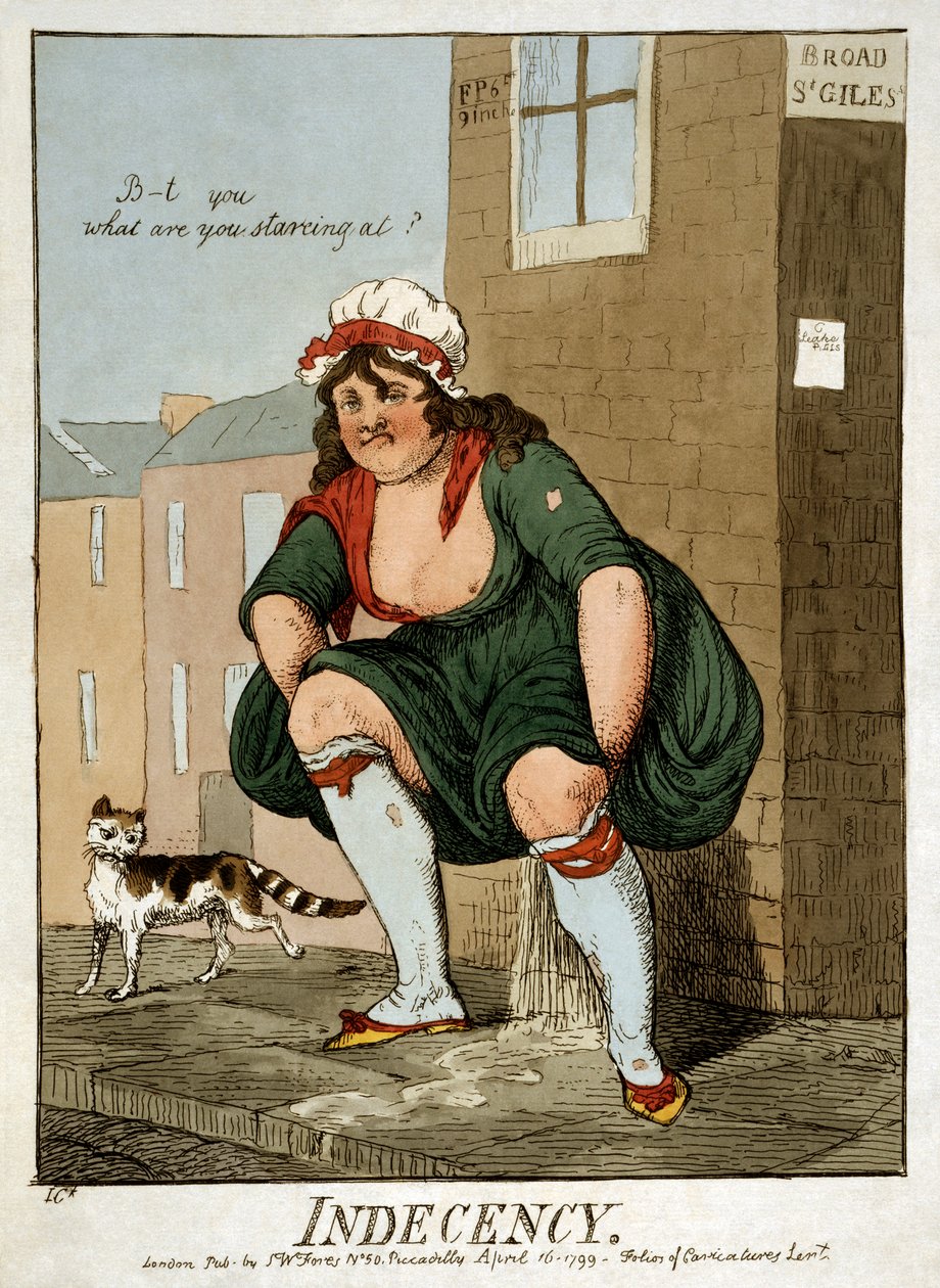 Unanständigkeit, 1799 von Isaac Robert Cruikshank