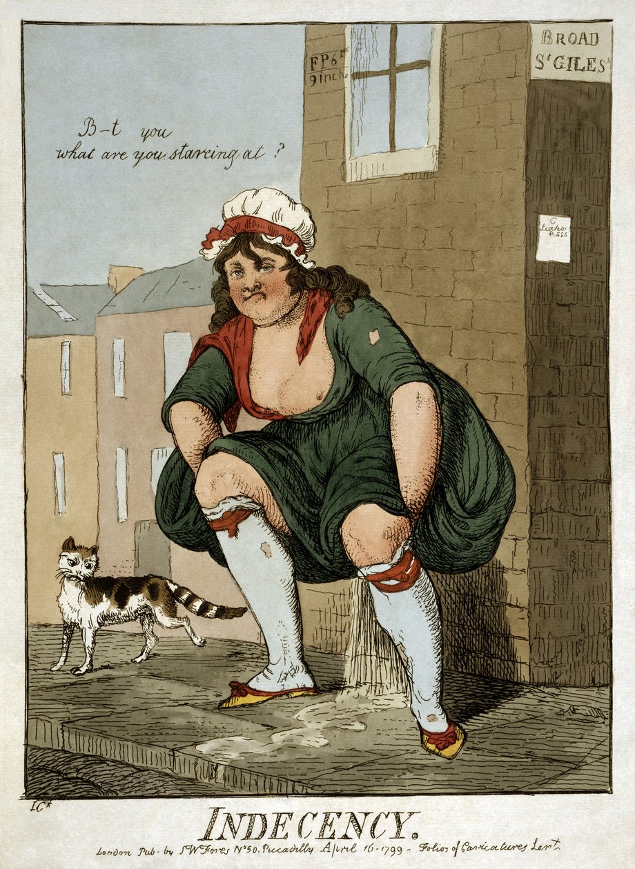 Unanständigkeit, 1799 von Isaac Robert Cruikshank