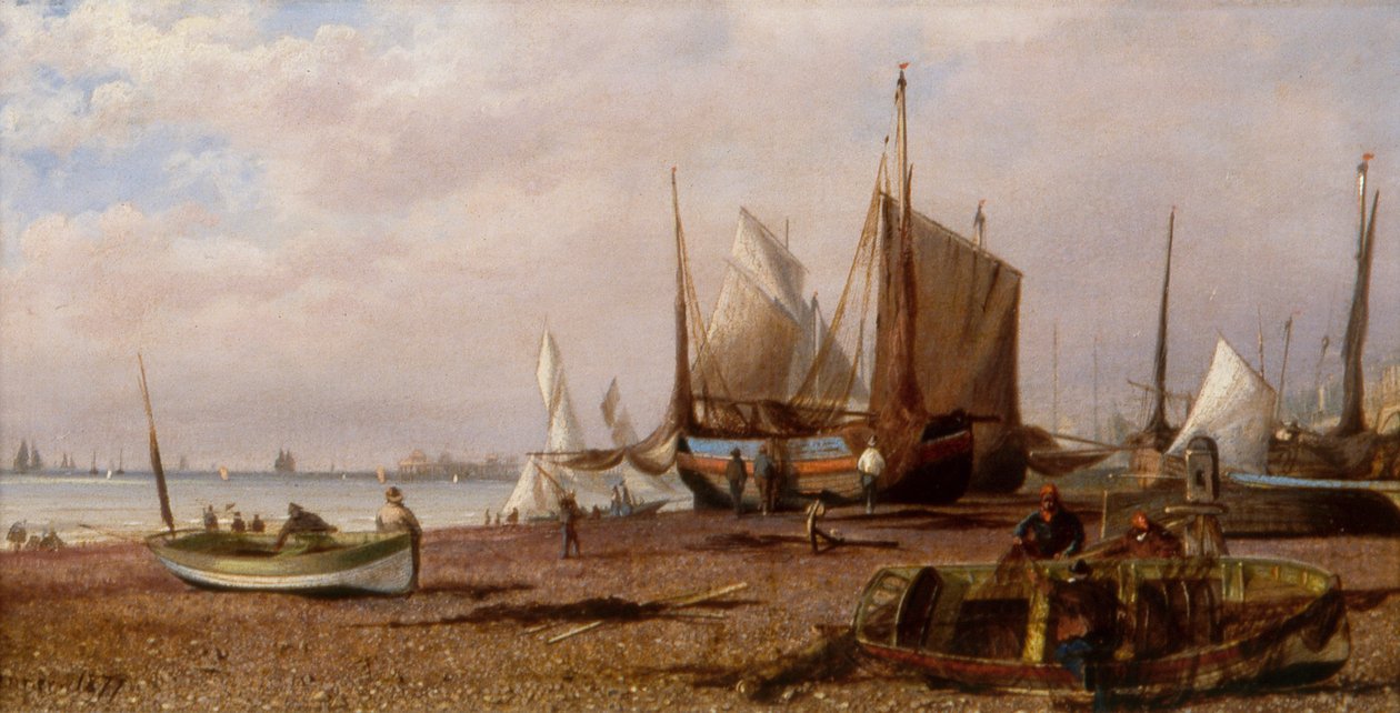 Brighton Beach mit Fischerbooten von Isaac Walter Jenner