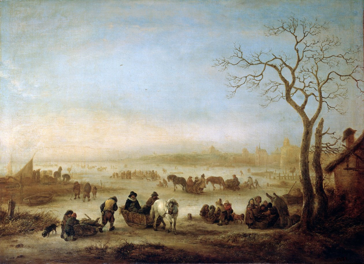 Gefrorener See, 1648 von Isaac van . Ostade