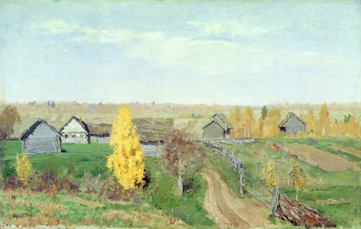 Goldener Herbst im Dorf, 1889 von Isaak Ilyich Levitan