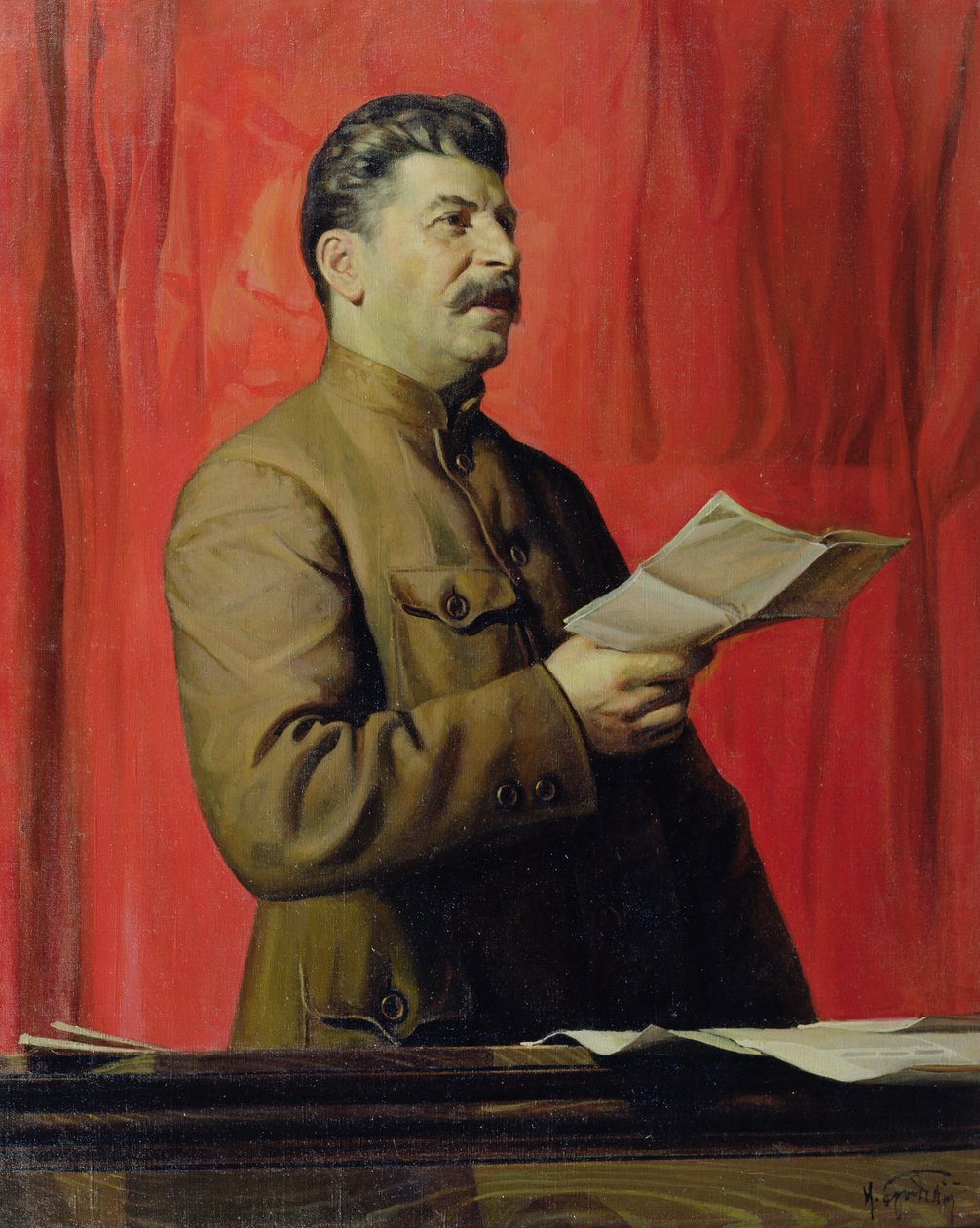 Porträt von Josif Stalin, 1933 von Isaak Israilevich Brodsky