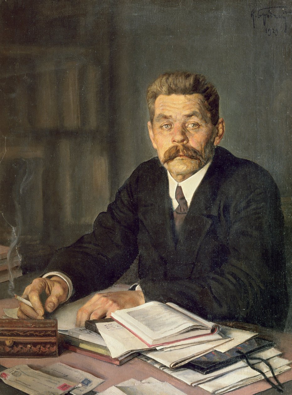 Porträt des Autors Maxim Gorki, 1929 von Isaak Israilevich Brodsky