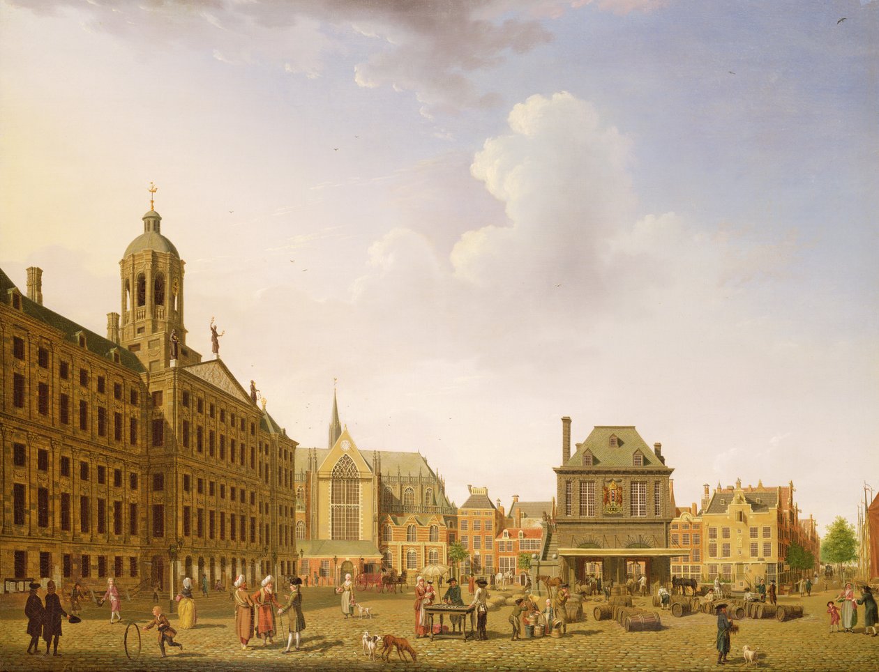 Dam-Platz - Amsterdam, 1782 von Isaac Ouwater